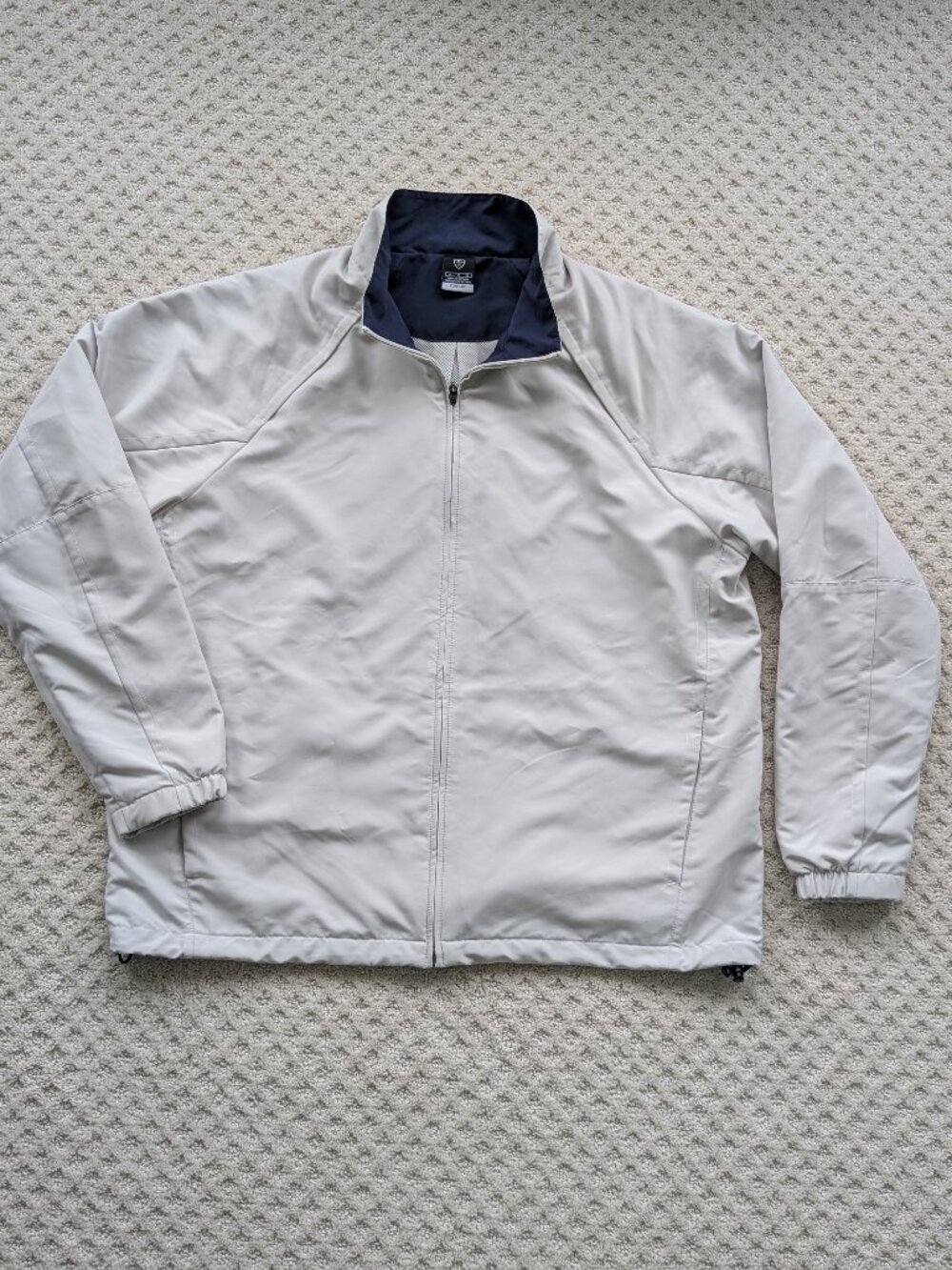 Nike Golf Clima Fit Mens XL Windbreaker Jacket Gray Navy Vented